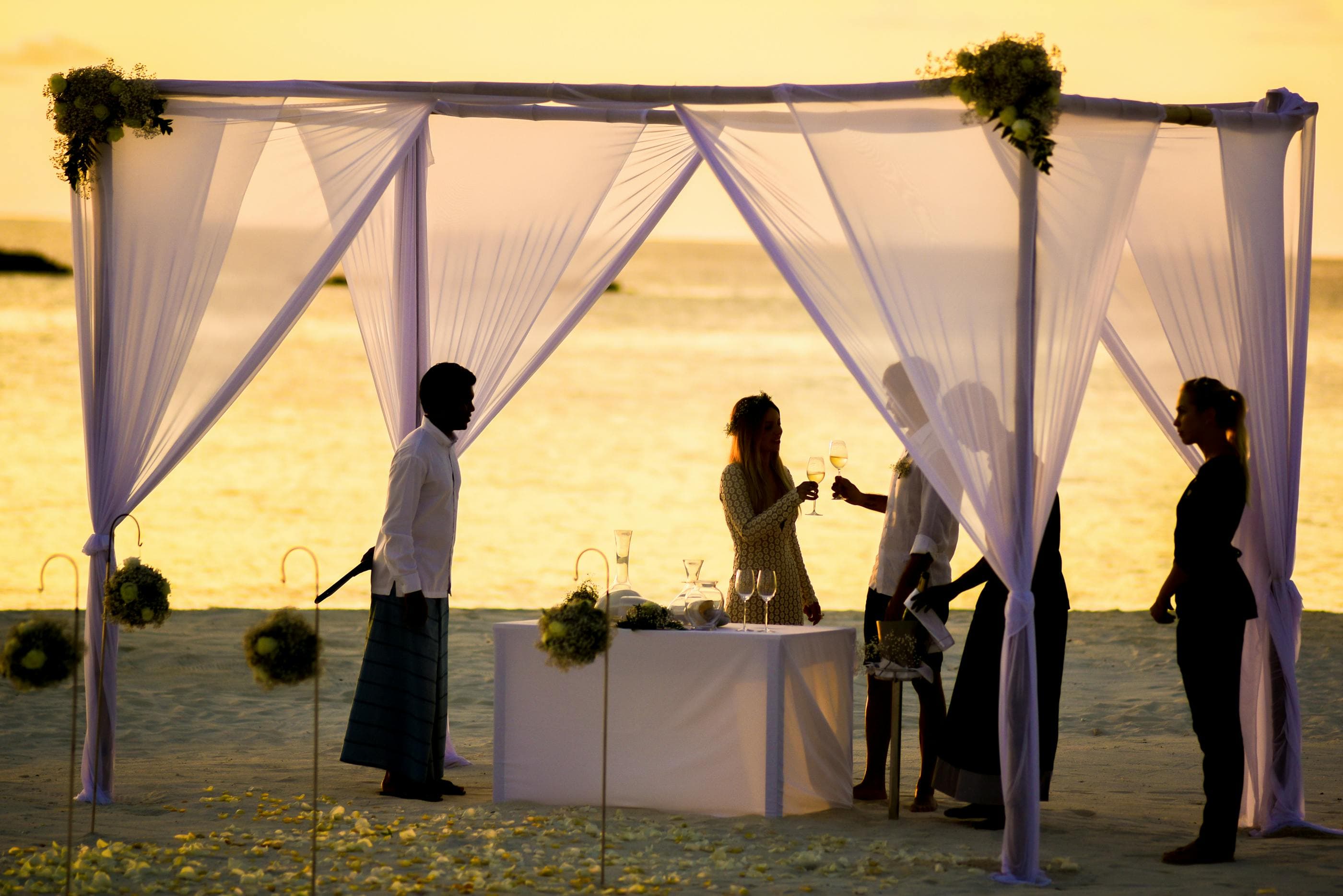 Intimate symbolic wedding ceremony with personalised decorations in Cyprus