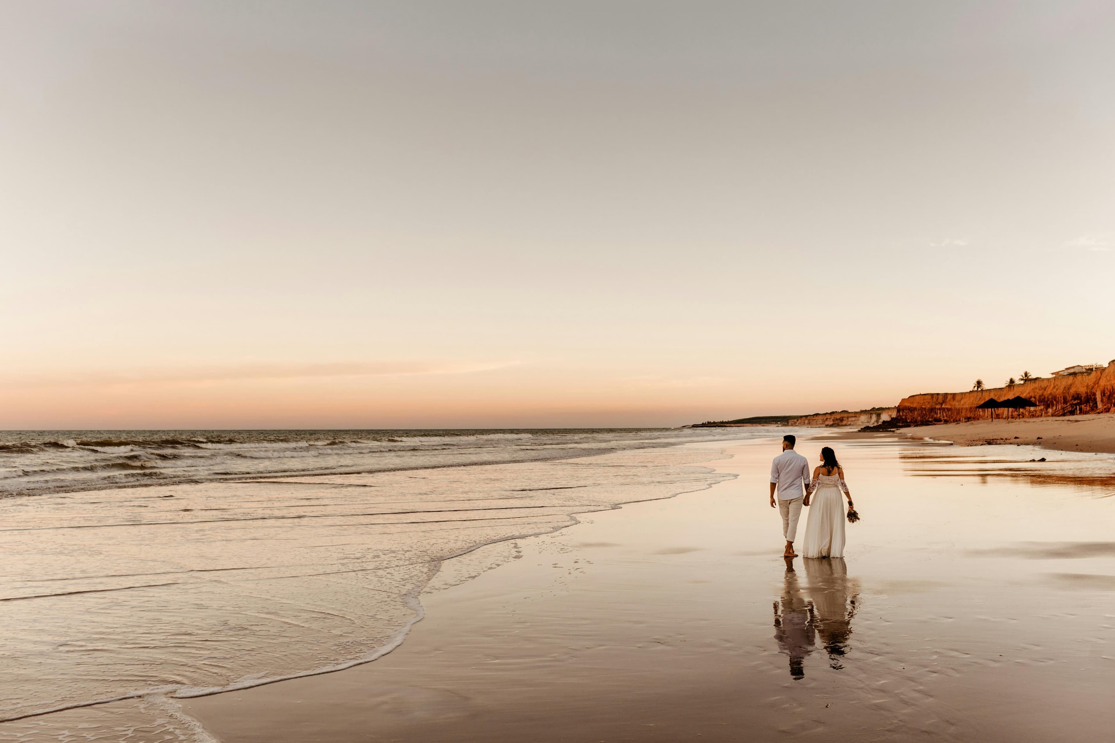 Couple renewing their vows at a romantic sunset ceremony in Cyprus